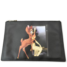 Load image into Gallery viewer, GIVENCHY Bambi Print Medium Textured Coated Canvas Cosmetic Pouch Black
