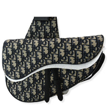 Load image into Gallery viewer, CHRISTIAN DIOR Saddle Oblique Jacquard Crossbody Bag Navy Grey
