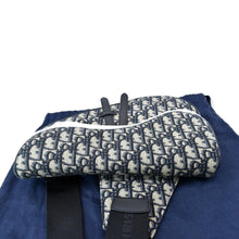 Load image into Gallery viewer, CHRISTIAN DIOR Saddle Oblique Jacquard Crossbody Bag Navy Grey
