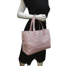 Load image into Gallery viewer, CHANEL CC Logo Travel Line Large Nylon Tote Bag Light Pink
