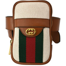 Load image into Gallery viewer, GUCCI Phone Case Vintage Canvas Belt Bag Dark Brown 581519
