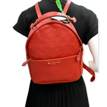 Load image into Gallery viewer, LOUIS VUITTON Sorbonne Monogram Empreinte Leather Backpack Red
