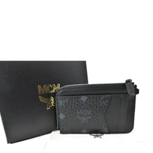 Load image into Gallery viewer, MCM Patricia Mini Visetos Coated Canvas Card Case Wallet Black
