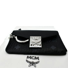 Load image into Gallery viewer, MCM Patricia Mini Visetos Coated Canvas Card Case Wallet Black
