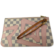 Load image into Gallery viewer, LOUIS VUITTON Tahitienne Pochette Wristlet Pouch Damier Azur Neverfull MM Pink
