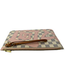 Load image into Gallery viewer, LOUIS VUITTON Tahitienne Pochette Wristlet Pouch Damier Azur Neverfull MM Pink
