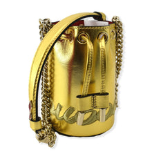 Load image into Gallery viewer, CHRISTIAN LOUBOUTIN Mary Jane Bucket Mini Leather Shoulder Bag Gold
