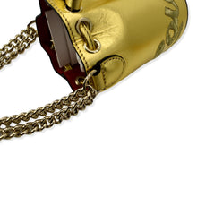 Load image into Gallery viewer, CHRISTIAN LOUBOUTIN Mary Jane Bucket Mini Leather Shoulder Bag Gold
