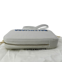 Load image into Gallery viewer, BALENCIAGA Logo Print Leather Strap Cash Phone Holder White
