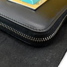 Load image into Gallery viewer, FENDI Century Hypnoteyes Continental Vitello Leather Zip Around Wallet Black
