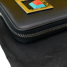 Load image into Gallery viewer, FENDI Century Hypnoteyes Continental Vitello Leather Zip Around Wallet Black
