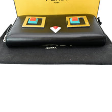 Load image into Gallery viewer, FENDI Century Hypnoteyes Continental Vitello Leather Zip Around Wallet Black
