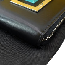 Load image into Gallery viewer, FENDI Century Hypnoteyes Continental Vitello Leather Zip Around Wallet Black
