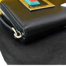 Load image into Gallery viewer, FENDI Century Hypnoteyes Continental Vitello Leather Zip Around Wallet Black
