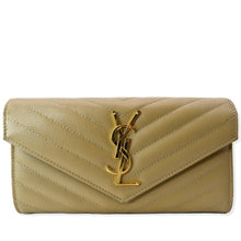 Load image into Gallery viewer, YVES SAINT LAURENT Monogram Grain De Poudre Wallet Beige
