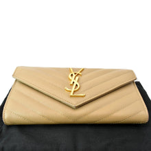 Load image into Gallery viewer, YVES SAINT LAURENT Monogram Grain De Poudre Wallet Beige
