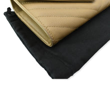 Load image into Gallery viewer, YVES SAINT LAURENT Monogram Grain De Poudre Wallet Beige
