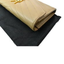 Load image into Gallery viewer, YVES SAINT LAURENT Monogram Grain De Poudre Wallet Beige
