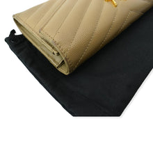 Load image into Gallery viewer, YVES SAINT LAURENT Monogram Grain De Poudre Wallet Beige
