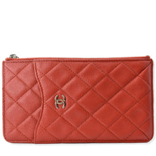 Load image into Gallery viewer, CHANEL Classic Caviar Quilted Leather Flat Wallet Pouch Red
