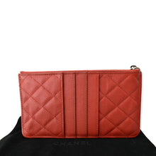 Load image into Gallery viewer, CHANEL Classic Caviar Quilted Leather Flat Wallet Pouch Red
