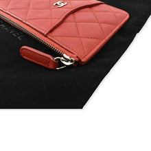 Load image into Gallery viewer, CHANEL Classic Caviar Quilted Leather Flat Wallet Pouch Red
