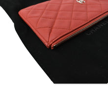 Load image into Gallery viewer, CHANEL Classic Caviar Quilted Leather Flat Wallet Pouch Red
