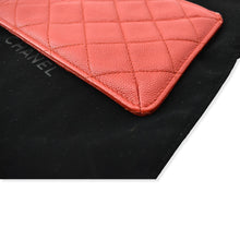 Load image into Gallery viewer, CHANEL Classic Caviar Quilted Leather Flat Wallet Pouch Red
