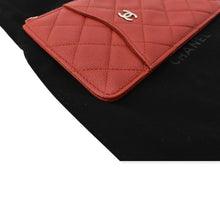 Load image into Gallery viewer, CHANEL Classic Caviar Quilted Leather Flat Wallet Pouch Red
