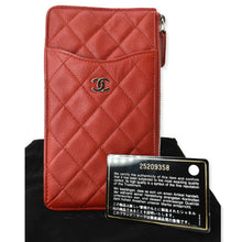 Load image into Gallery viewer, CHANEL Classic Caviar Quilted Leather Flat Wallet Pouch Red
