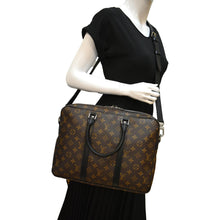 Load image into Gallery viewer, LOUIS VUITTON Porte Documents Voyage Monogram Canvas Briefcase Bag Brown
