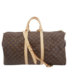 Load image into Gallery viewer, LOUIS VUITTON Keepall 55 Bandouliere Monogram Canvas Travel Bag Brown
