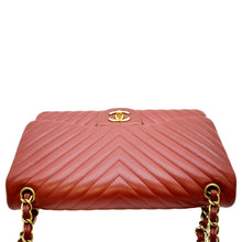 Load image into Gallery viewer, CHANEL Chevron Jumbo Rectangular Flap Quilted Leather Shoulder Bag Red (Repainted)
