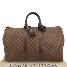 Load image into Gallery viewer, LOUIS VUITTON Keepall 45 Bandouliere Damier Ebene Travel Bag Brown
