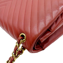 Load image into Gallery viewer, CHANEL Chevron Jumbo Rectangular Flap Quilted Leather Shoulder Bag Red (Repainted)
