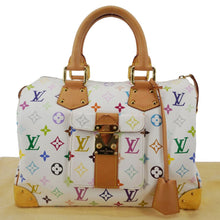 Load image into Gallery viewer, LOUIS VUITTON Speedy 30 Monogram Multicolor Canvas Satchel Bag White
