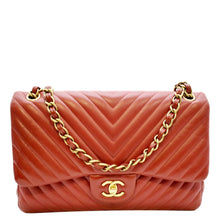 Load image into Gallery viewer, CHANEL Chevron Jumbo Rectangular Flap Quilted Leather Shoulder Bag Red (Repainted)
