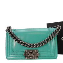 Load image into Gallery viewer, CHANEL Boy Small Patent Leather Shoulder Bag Green
