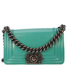 Load image into Gallery viewer, CHANEL Boy Small Patent Leather Shoulder Bag Green
