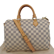 Load image into Gallery viewer, LOUIS VUITTON Speedy 30 Bandouliere Damier Azur Shoulder Bag White
