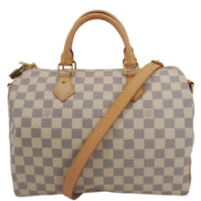 Load image into Gallery viewer, LOUIS VUITTON Speedy 30 Bandouliere Damier Azur Shoulder Bag White
