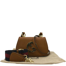 Load image into Gallery viewer, GUCCI Mini Blondie Leather Crossbody Bag Camel 698643
