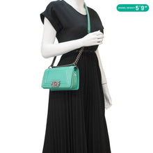 Load image into Gallery viewer, CHANEL Boy Small Patent Leather Shoulder Bag Green
