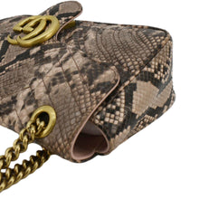 Load image into Gallery viewer, GUCCI GG Marmont Snake Print Leather Crossbody Bag Brown 443497
