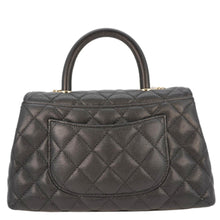 Load image into Gallery viewer, CHANEL Coco Flap Small Quilted Caviar Leather Handle Shoulder Bag Black
