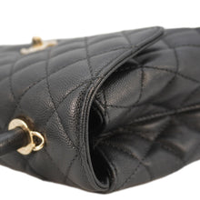 Load image into Gallery viewer, CHANEL Coco Flap Small Quilted Caviar Leather Handle Shoulder Bag Black
