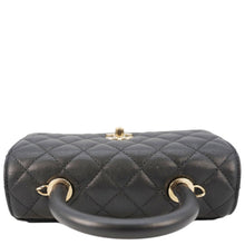 Load image into Gallery viewer, CHANEL Coco Flap Small Quilted Caviar Leather Handle Shoulder Bag Black
