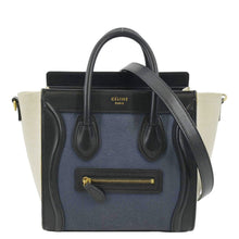 Load image into Gallery viewer, CELINE Nano Luggage Textile Leather Shoulder Bag Tricolor
