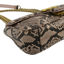 Load image into Gallery viewer, GUCCI GG Marmont Snake Print Leather Crossbody Bag Brown 443497
