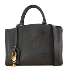 Load image into Gallery viewer, LOUIS VUITTON Petit Palais Monogram Empreinte Leather Shoulder Bag Black
